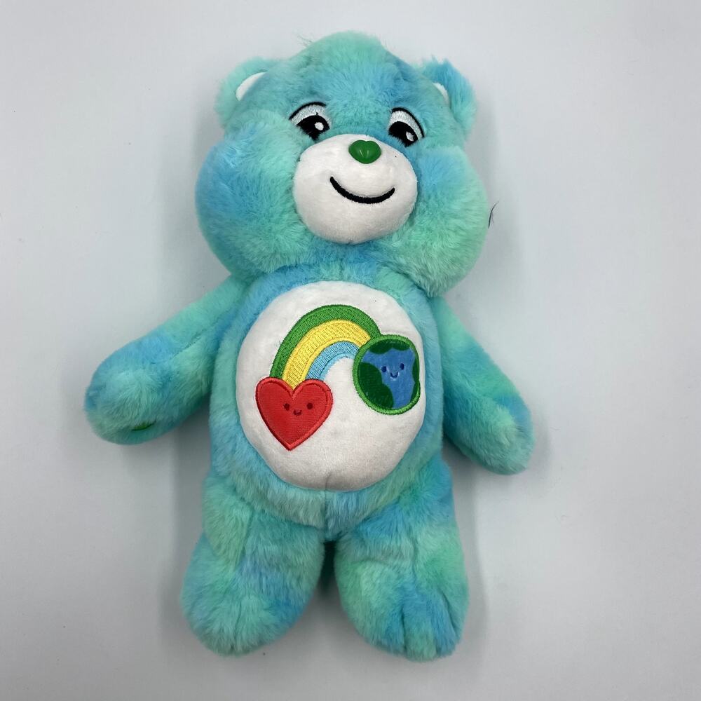 Care Bears Earth Day I Care Bear Blue Rainbow Belly Badge Plush Doll Soft toy